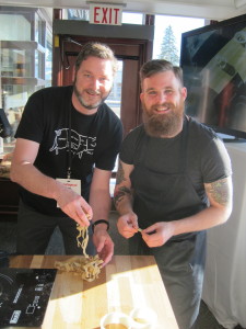 Dale MacKay and I making pasta in Jasper - November 2014